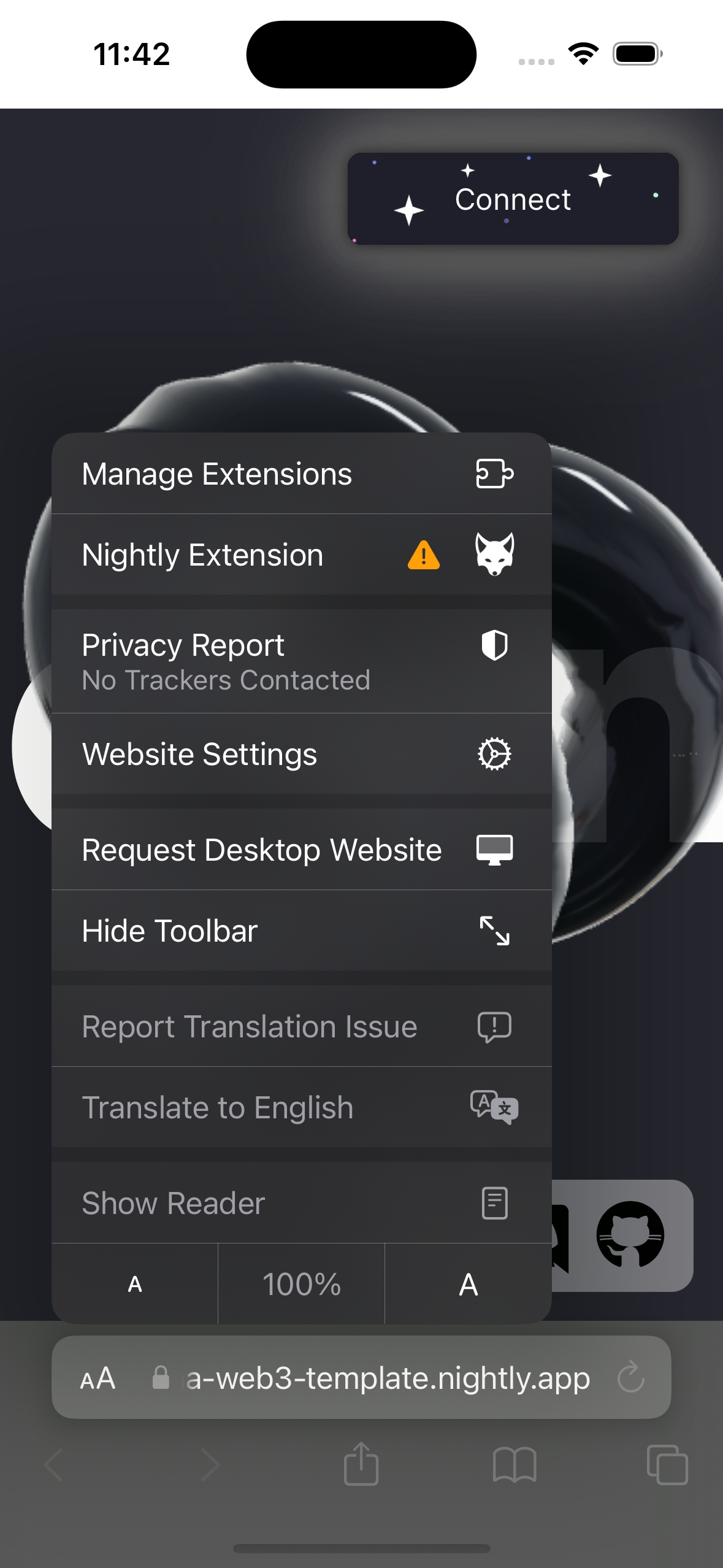 Turned on Nightly Extension